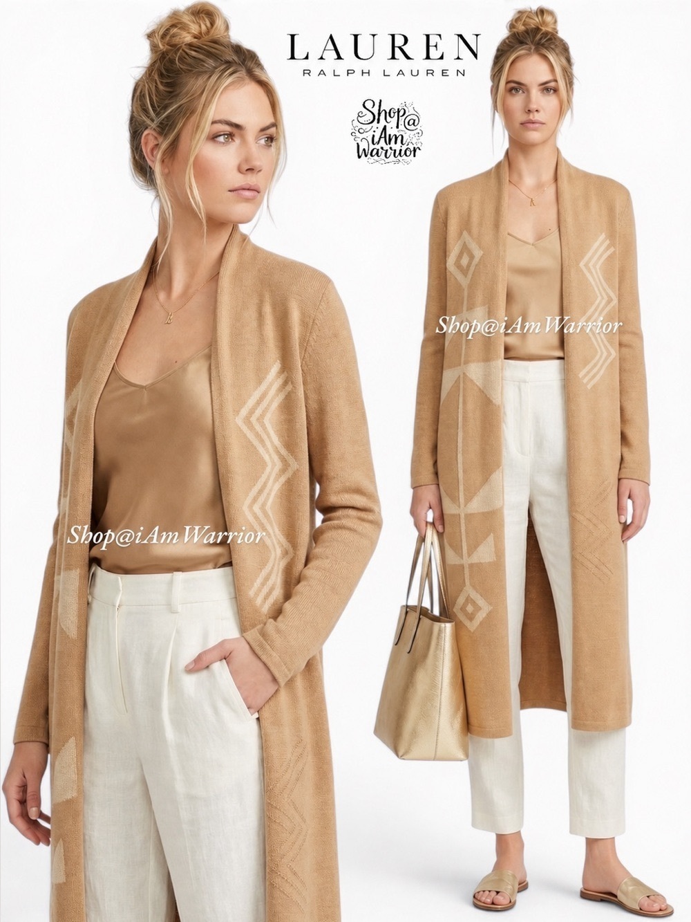 LRL Camel & Cream Tribal Intarsia
Knit Duster *shop@iamwarrior - Picture 2 of 10